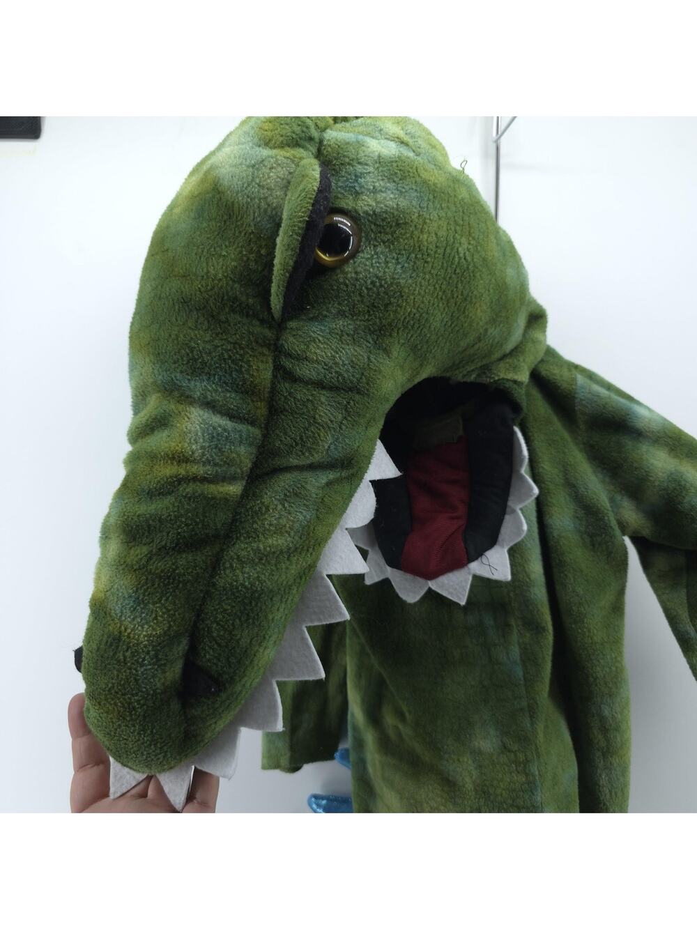 Pottery Barn Kids T Rex Halloween Costume 2T Hooded Dinosaur Green Mask Tail